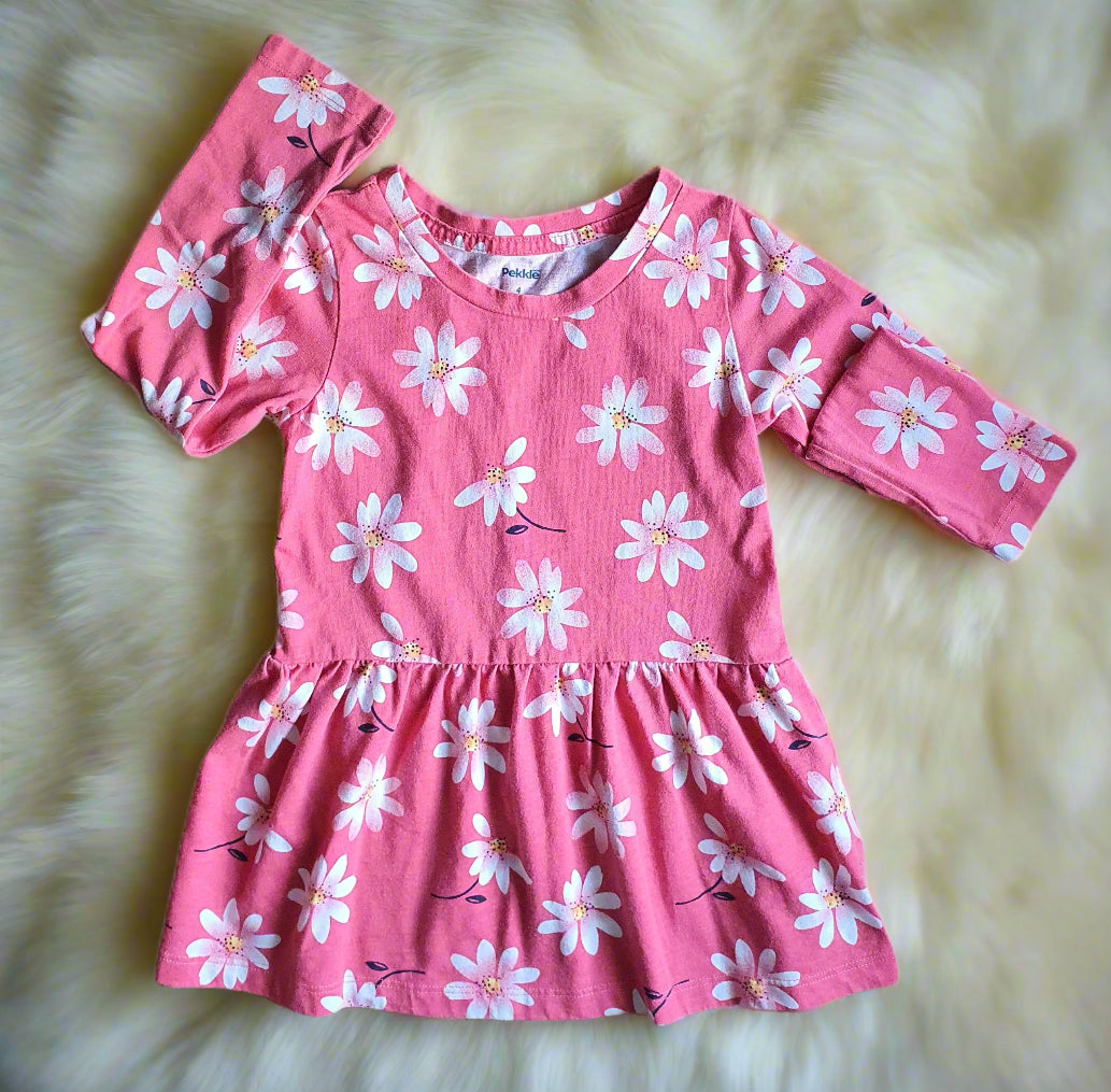 Pekkle Toddler Dress – 4 Years - Pink Floral