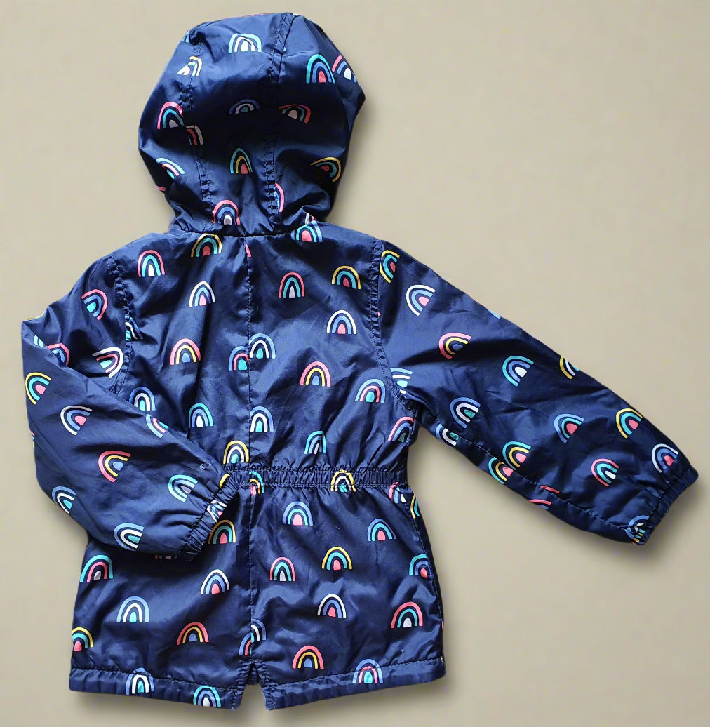 Carter's Hooded Blue Rain Jacket – 3 Years - Pink Fleece-Lined, Zip Closure, Pockets