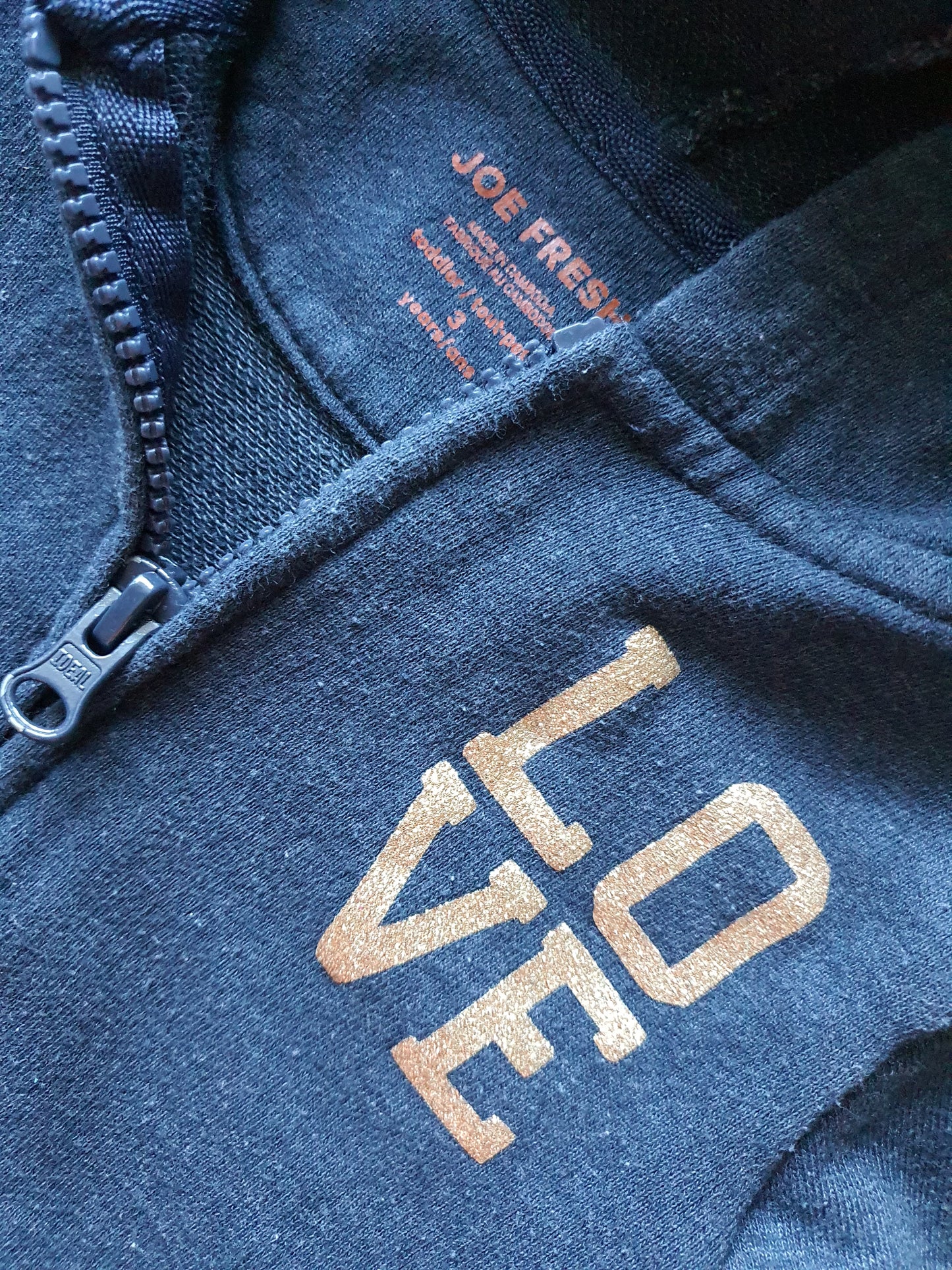 Joe Fresh Navy "LOVE" Hoodie – 3 Years