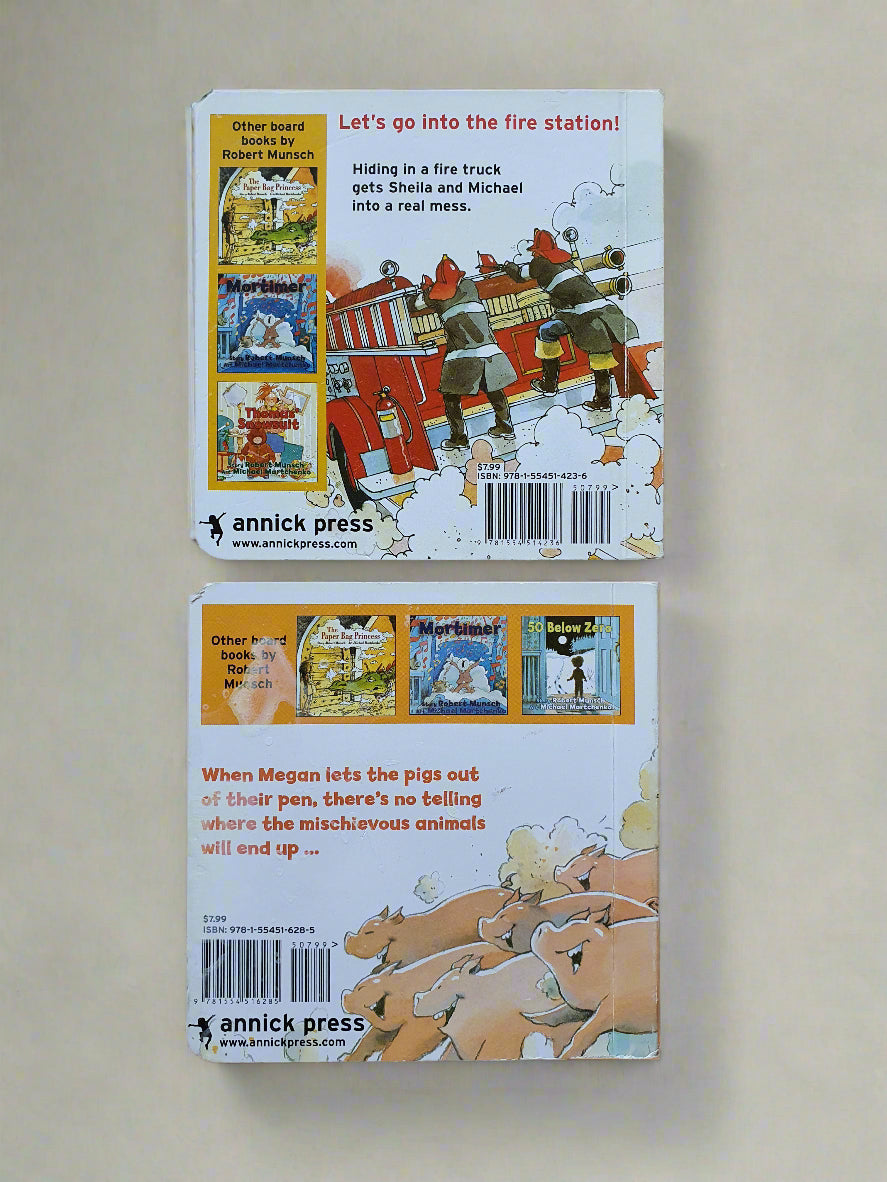 Robert Munsch Board Book Set – The Fire Station & Pigs