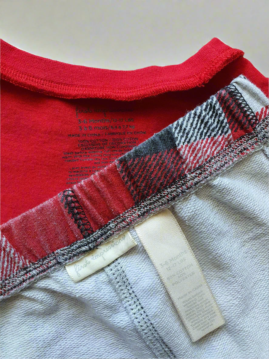 First Impressions Cozy Moose Plaid Outfit – 3 to 6 MONTHS