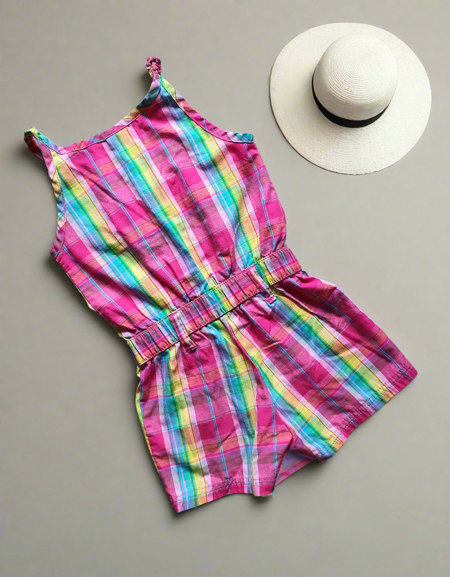 US Polo Colorful Plaid Romper – 2 Years