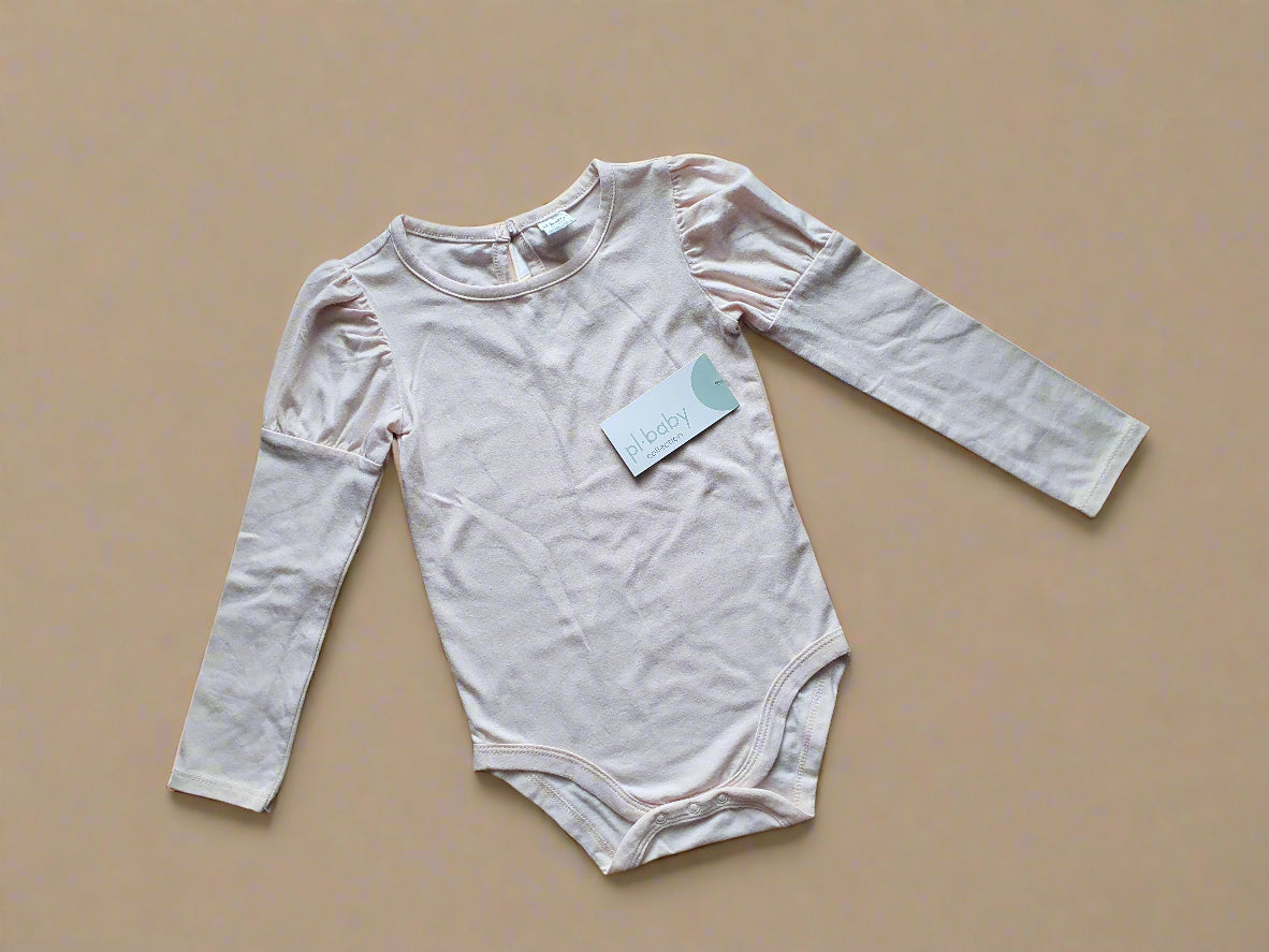 pl.baby Soft Pink Puff-Sleeve Bodysuit – 2 Years