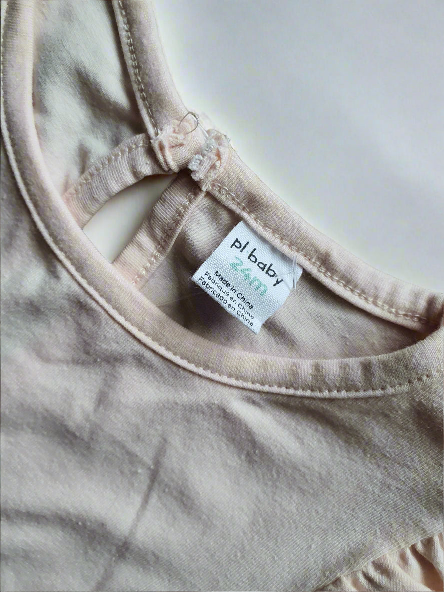 pl.baby Soft Pink Puff-Sleeve Bodysuit – 2 Years