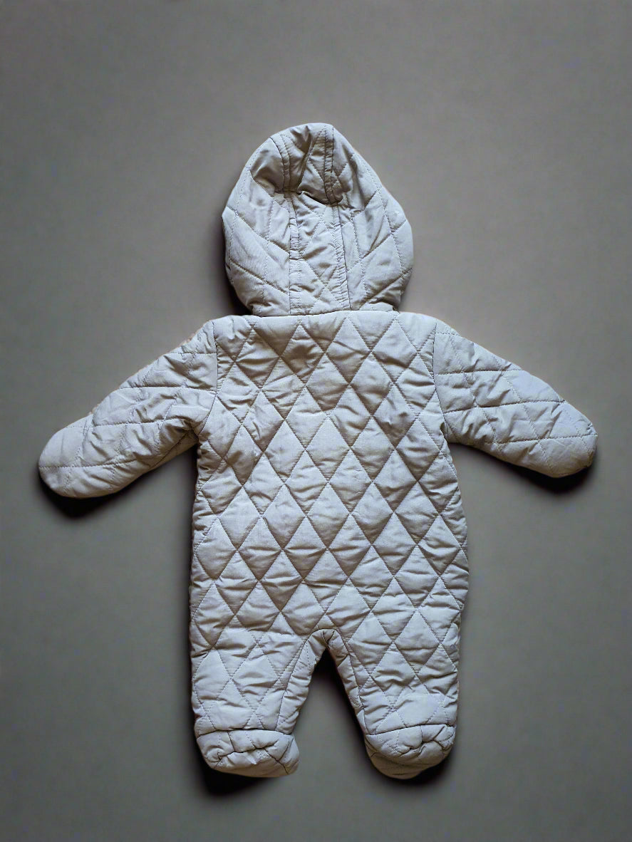 Perry Ellis Baby Boys Beige Quilted Snowsuit - (0-3Months)