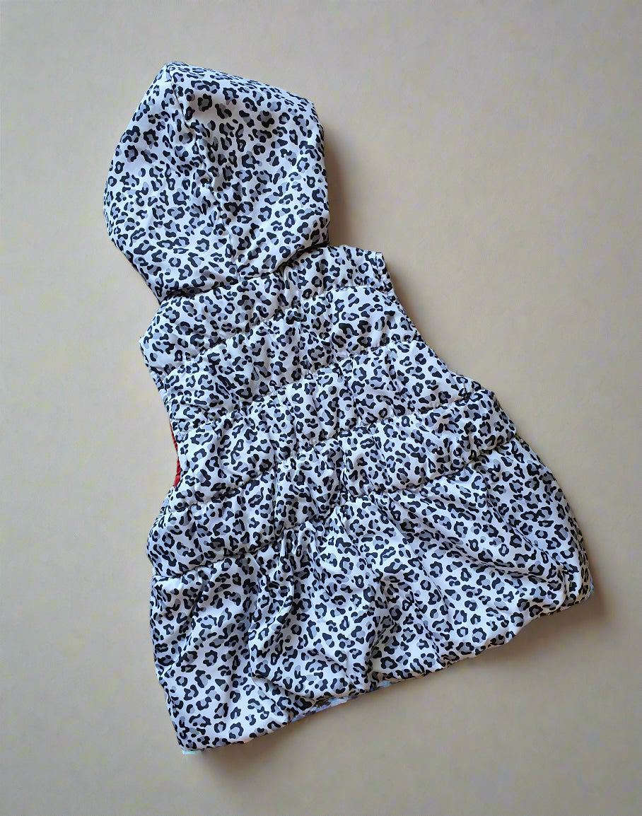 Kids Headquarters Leopard Print Hooded Vest with Red Bow Accents - 3T(Toddler)