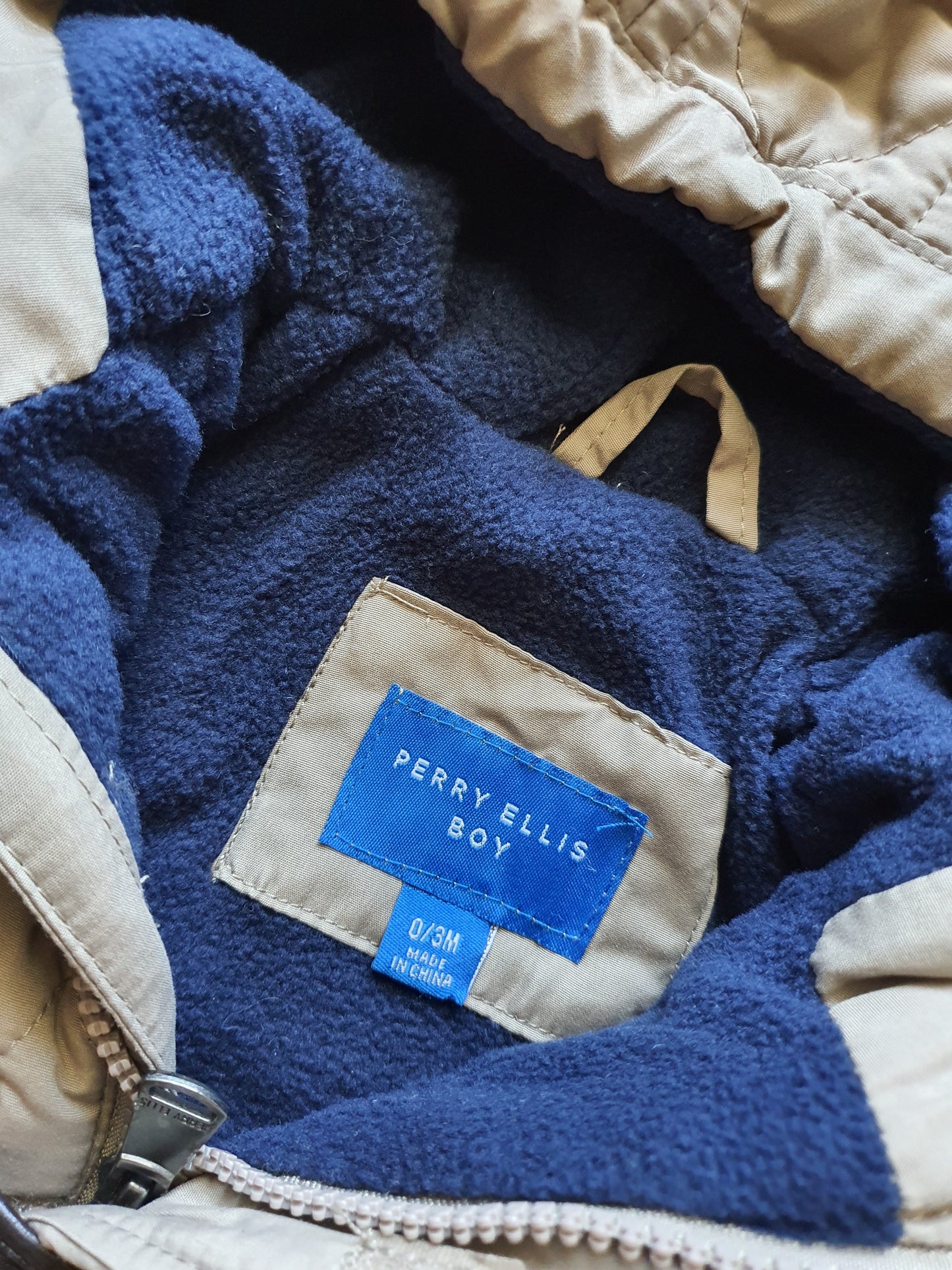 Perry Ellis Baby Boys Beige Quilted Snowsuit - (0-3Months)