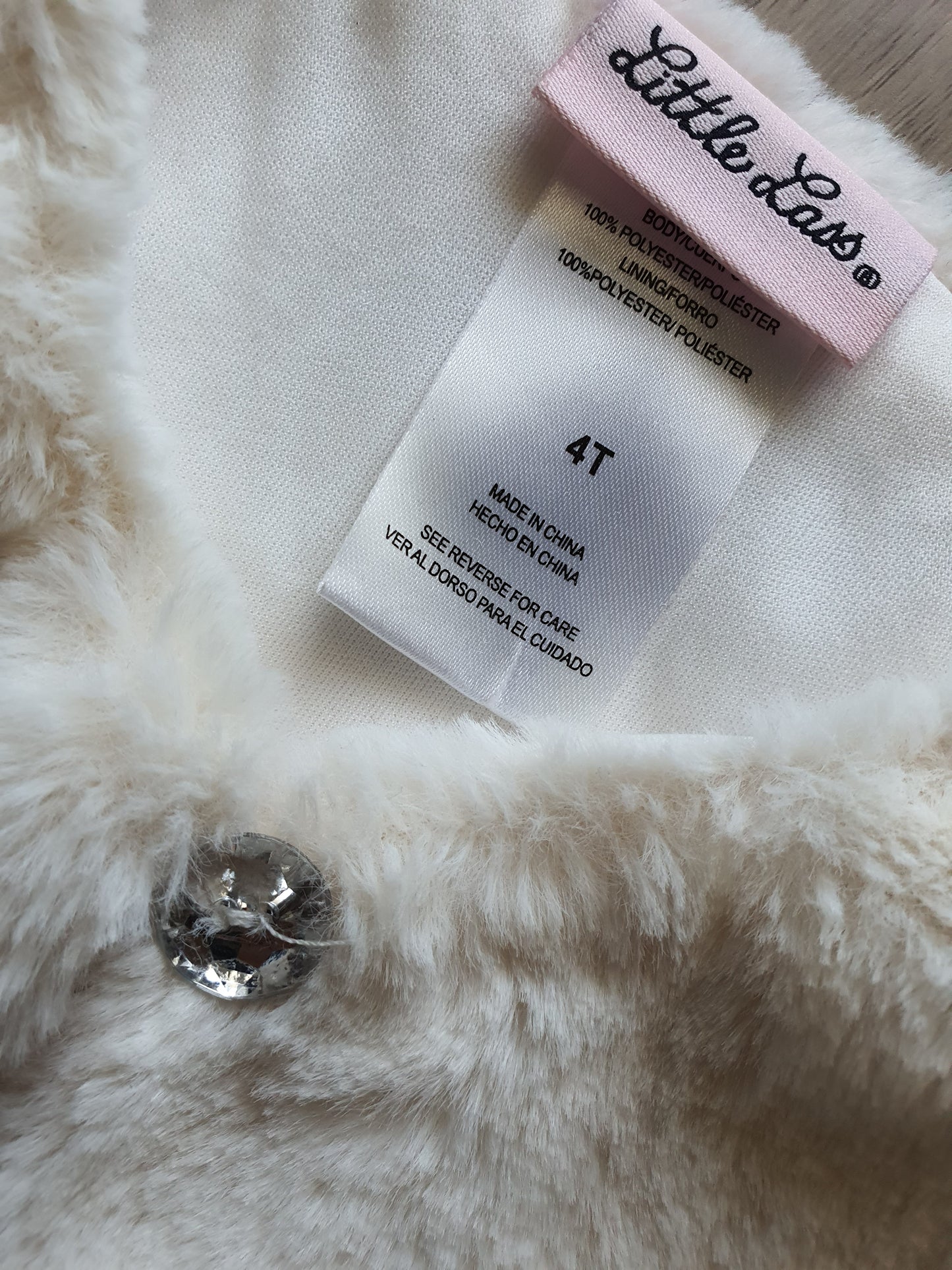 Little Lass Girls Faux Fur Shrug – Ivory White Dressy Bolero 4T(Toddler)