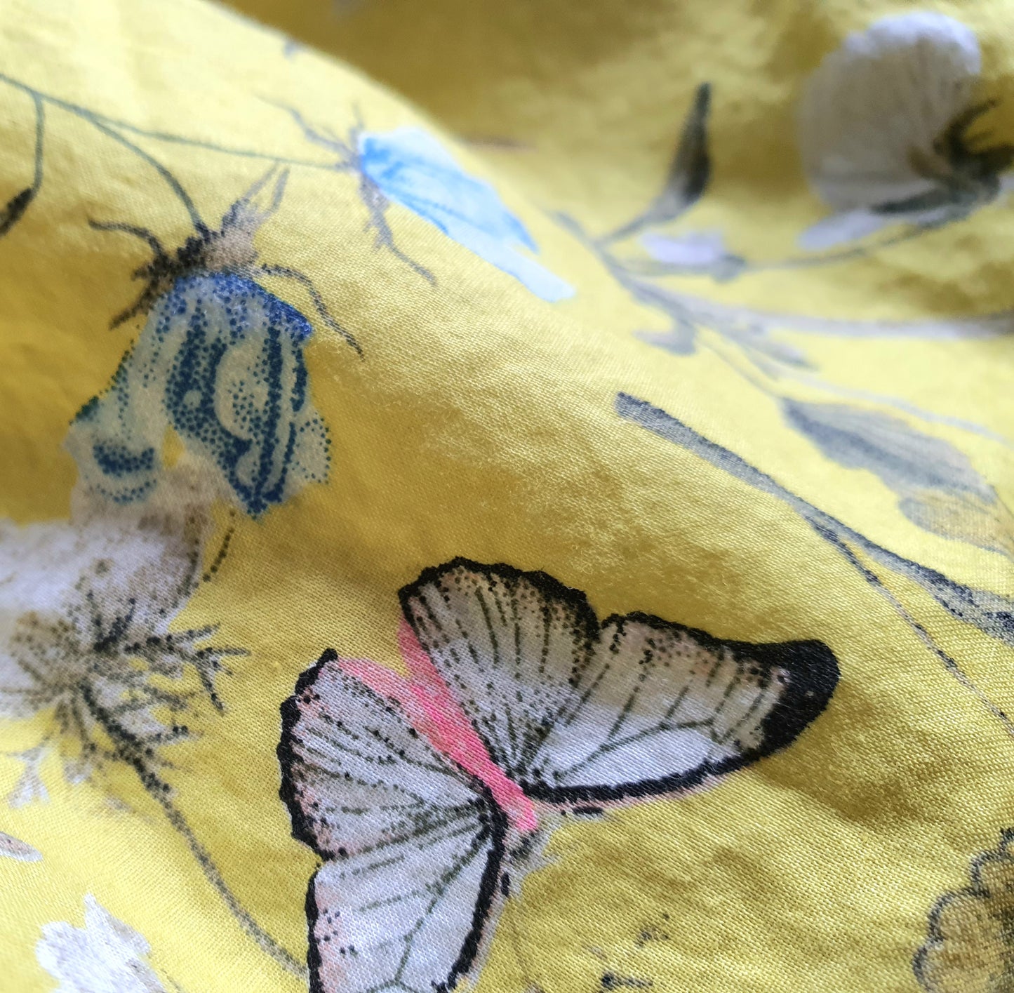 Carter's Floral Flutter Sleeve Dress - 18 Months - Yellow Cotton