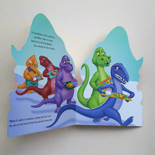 Oliver's Good Manners – Shaped Dinosaur Board Book