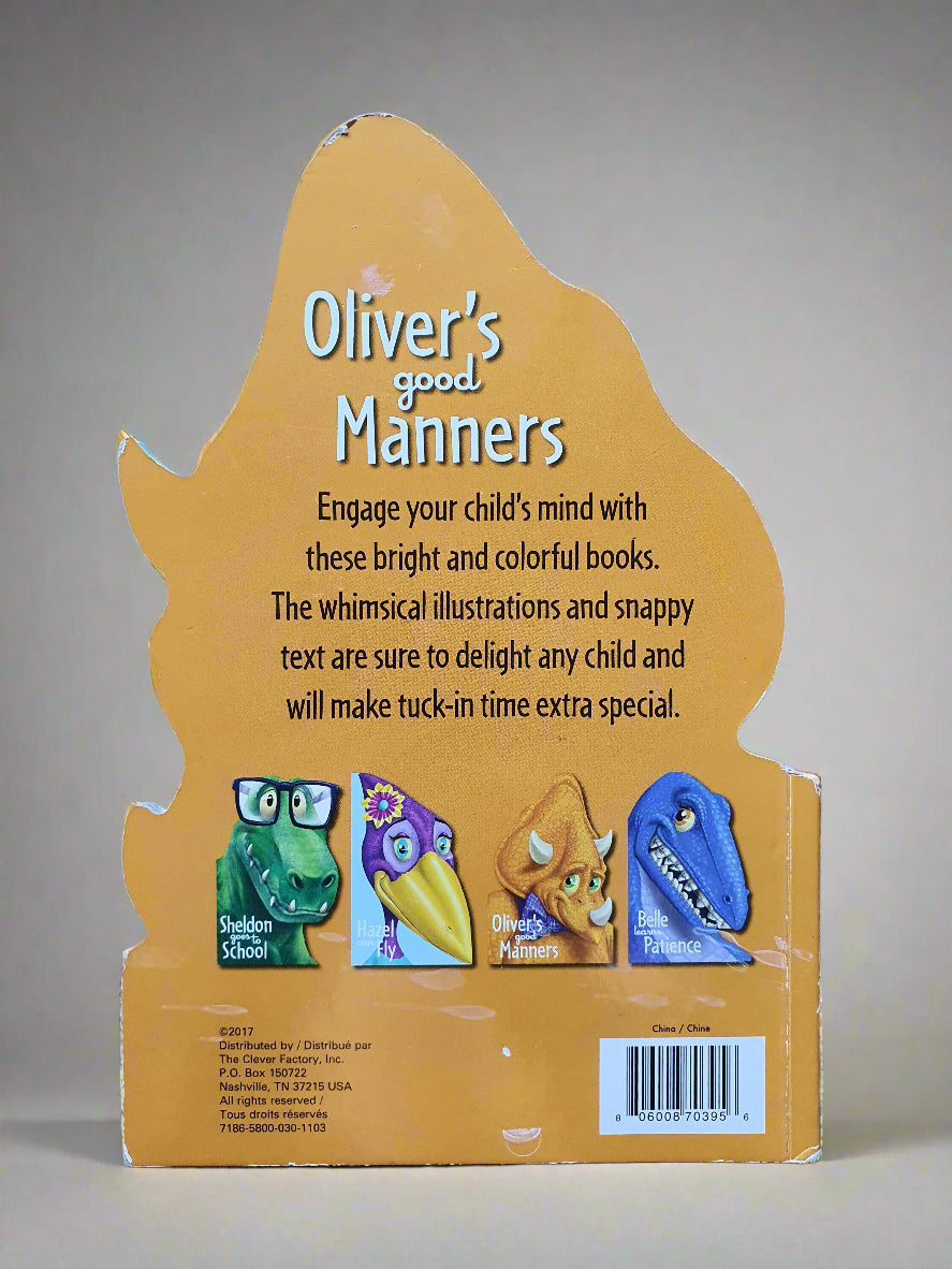 Oliver's Good Manners – Shaped Dinosaur Board Book