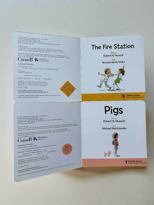 Robert Munsch Board Book Set – The Fire Station & Pigs