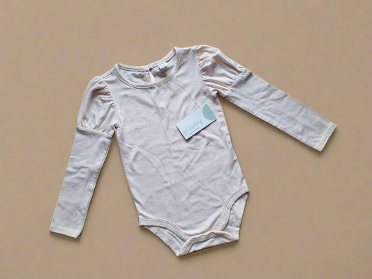 pl.baby Soft Pink Puff-Sleeve Bodysuit – 2 Years