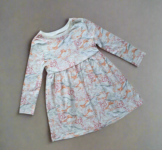 Old Navy Dinosaur Print Long Sleeve Dress – 2Years