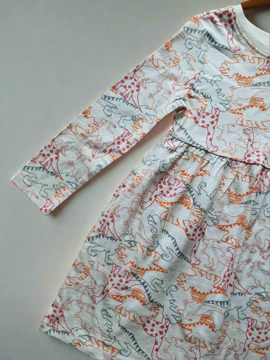Old Navy Dinosaur Print Long Sleeve Dress – 2Years