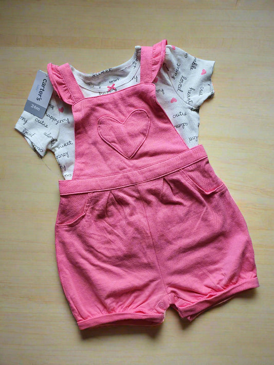 Carter’s Pink Heart Romper Set – 2 Years