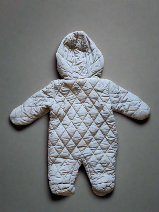 Perry Ellis Baby Boys Beige Quilted Snowsuit - (0-3Months)