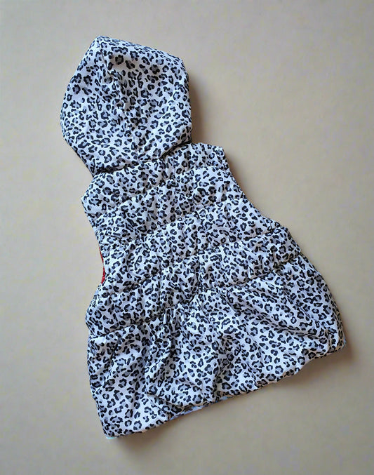 Kids Headquarters Leopard Print Hooded Vest with Red Bow Accents - 3T(Toddler)