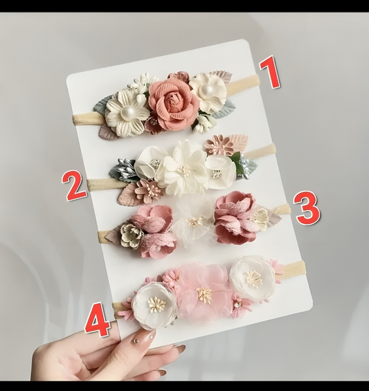 Floral Baby Headbands – Soft, Elegant & Handmade for Newborns & Toddlers