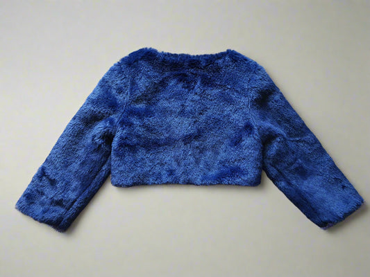 Rare Editions Navy Faux Fur Shrug (3T & 4T)