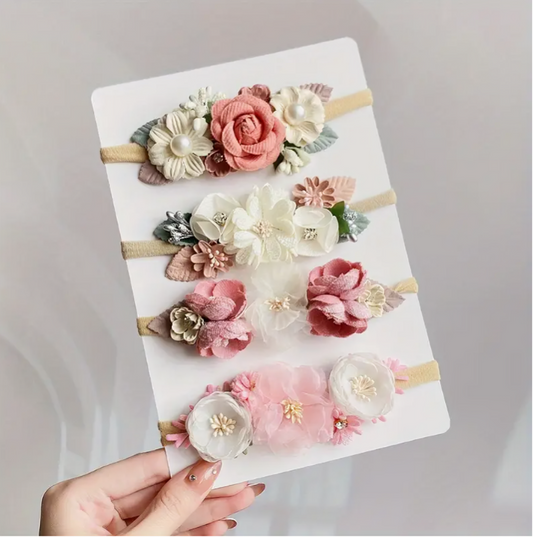 Floral Baby Headbands – Soft, Elegant & Handmade for Newborns & Toddlers