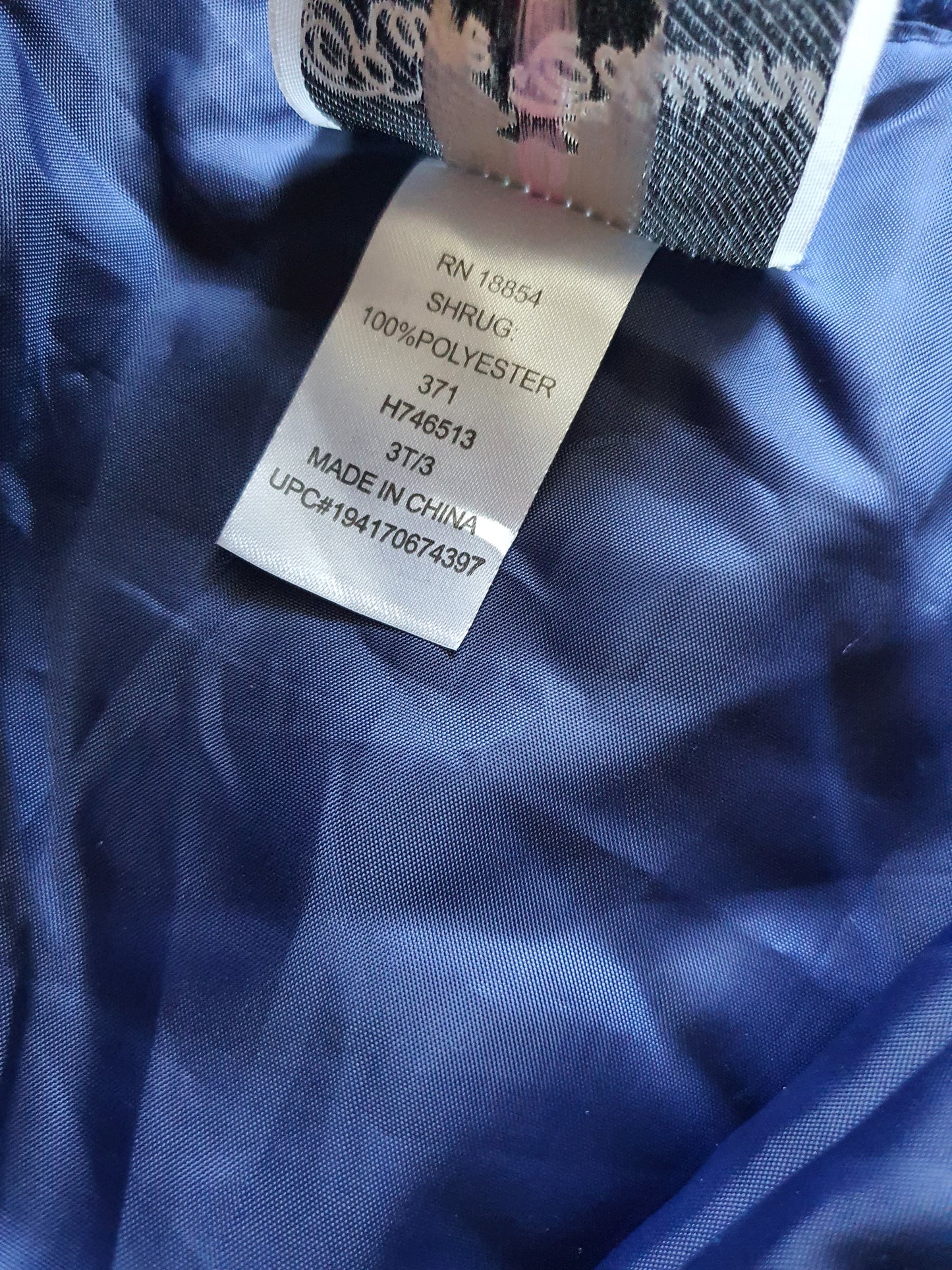 Rare Editions Navy Faux Fur Shrug (3T & 4T)
